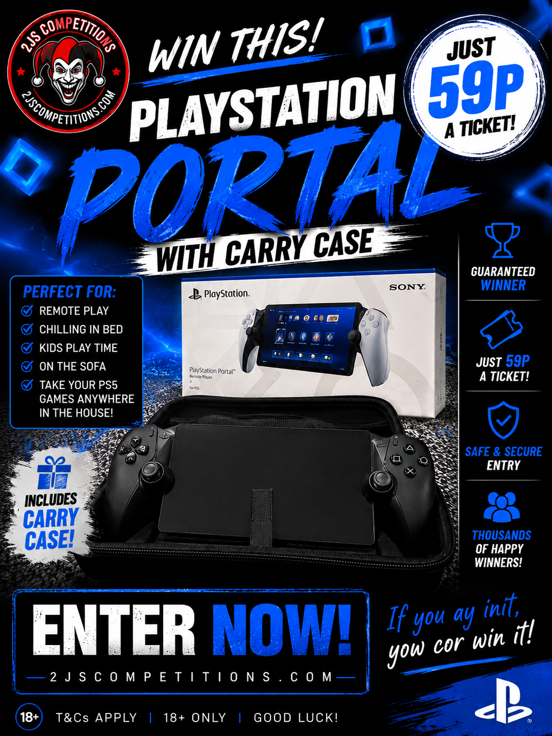 PlayStation Portal + Official Carry Case – Only 59p Per Ticket
