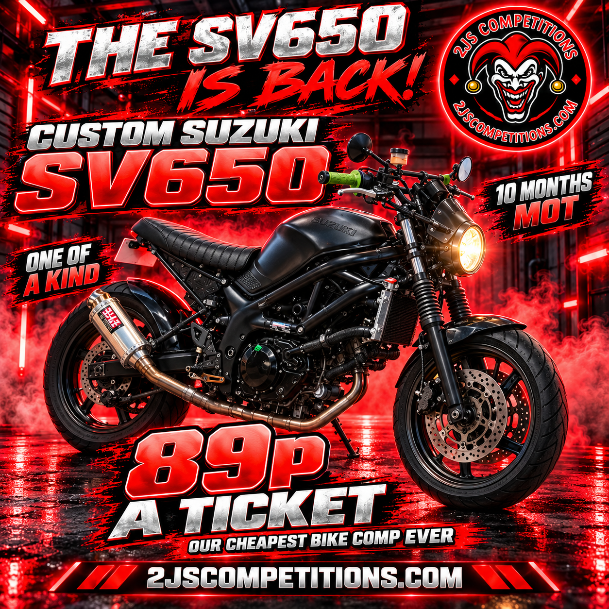 Custom Suzuki SV650 Motorcycle – 89p Entry